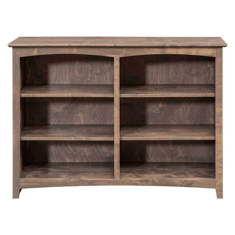 Malani Solid Wood Classic Bookcase, Driftwood, (3 Shelves) 36"H x 49.75"W x 12.875"D