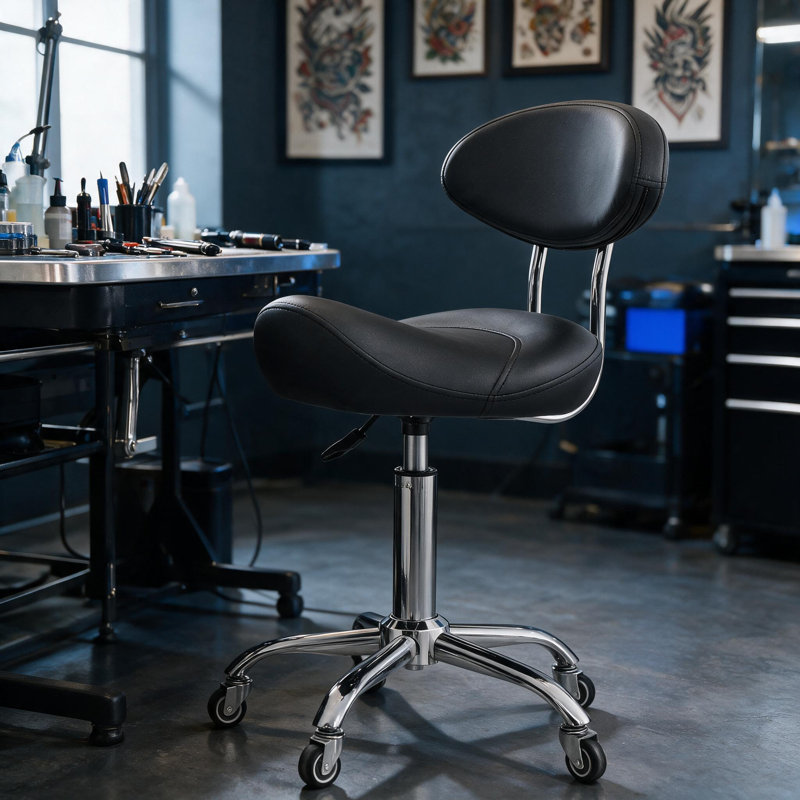 Swivel Upholstered Bar Stool with Steel Frame