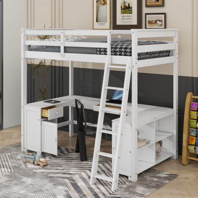 Kids Loft Bed With Built-In-Desk