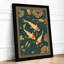 Golden Koi and Lotus Japandi - Framed Print-704363106-704363107