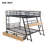 Metal Bunk Bed With Built-In Desk, Light And 2 Drawers