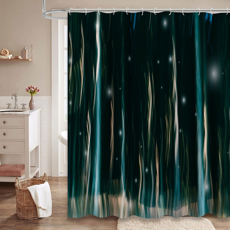 Rideau de douche à 12 crochets Abstract Forest, L 72 po x l 84 po