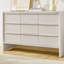 Buffet 47,3 "Mid Century Modern Buffet, armoire de rangement blanche avec 2 portes et 3 tiroirs pour la salle à manger