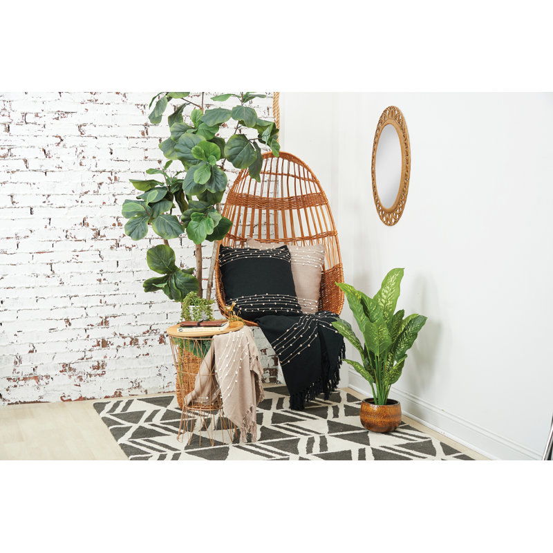 Tabb Hand Woven Throw Blanket, Black
