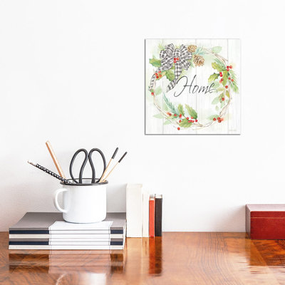 Holiday Gingham Wreath I 1 Piece Wrapped Canvas Wall Art