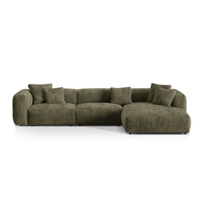 Betsayda 3 Seater Corduroy Corner Sofa 