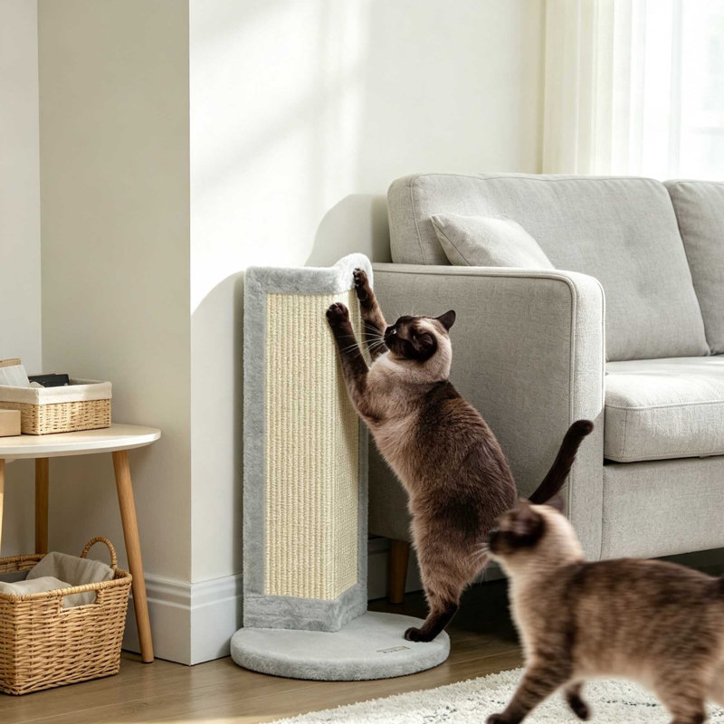 56cm Corner Cat Scratching Post with Sisal Scratching Pad for Indoor Cats