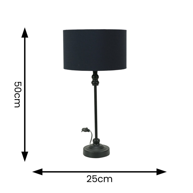 Reselva Metal Table Lamp, Black Base/Black Shade