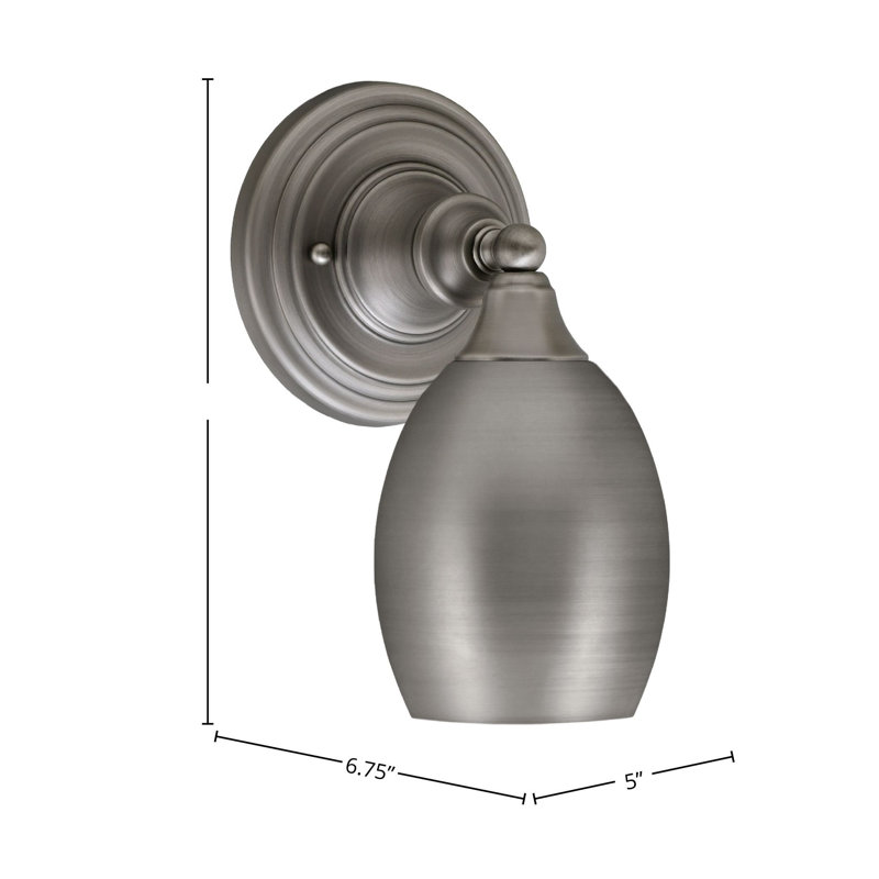 Wall Sconce With 5" Oval Metal Shade, Brushed Nickel