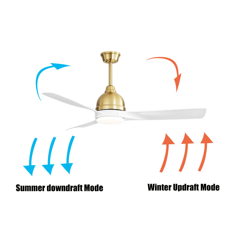 Lydiann 54'' Ceiling Fan with Light Kit, Gold