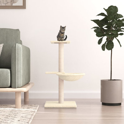 vidaXL Cat Tree Engineered wood, plush, sisal 28.3 in Durable