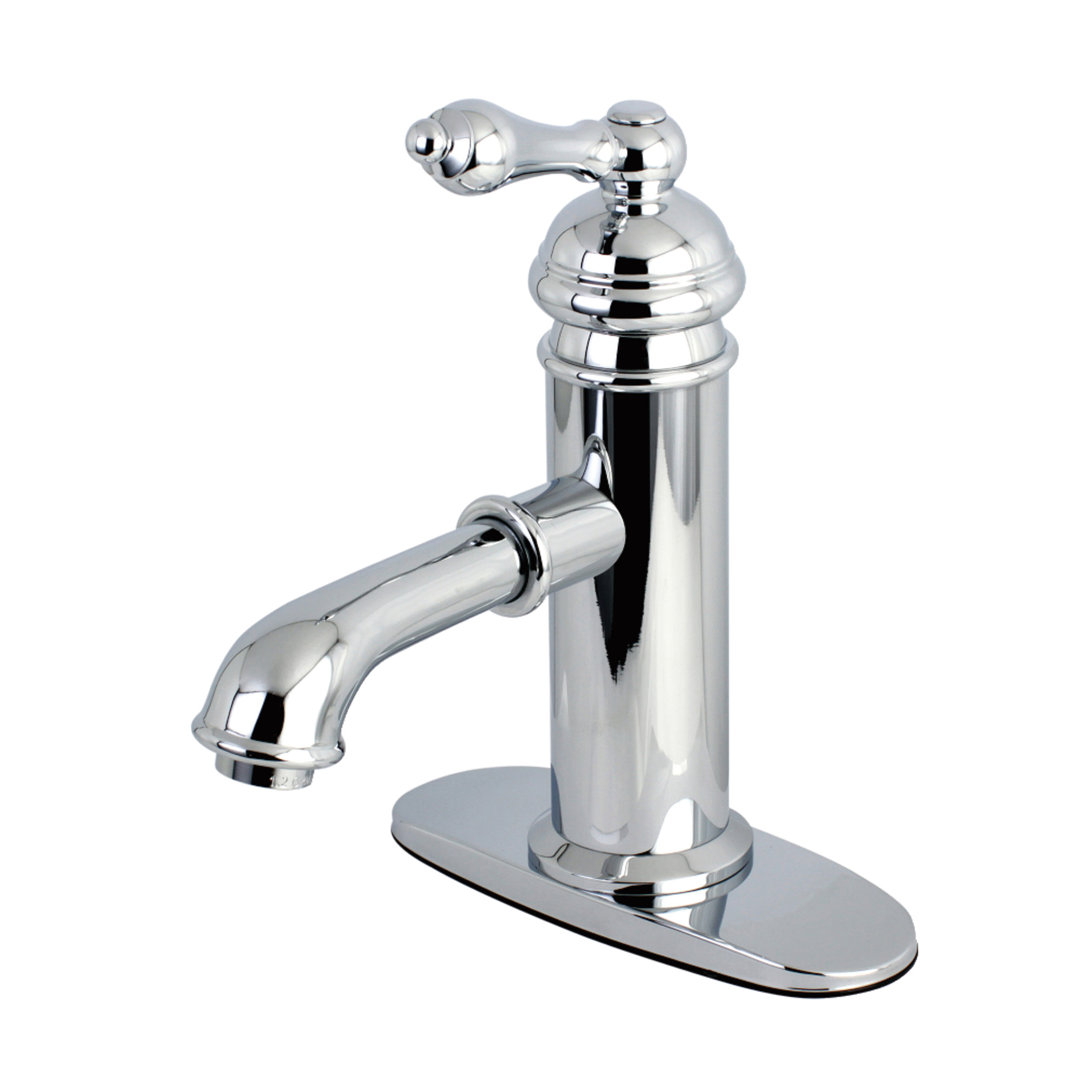 Kingston Brass American Classic Single-Handle 1-Hole Deck Mount Bathroom Faucet with Brass Pop-Up Kingston Brass