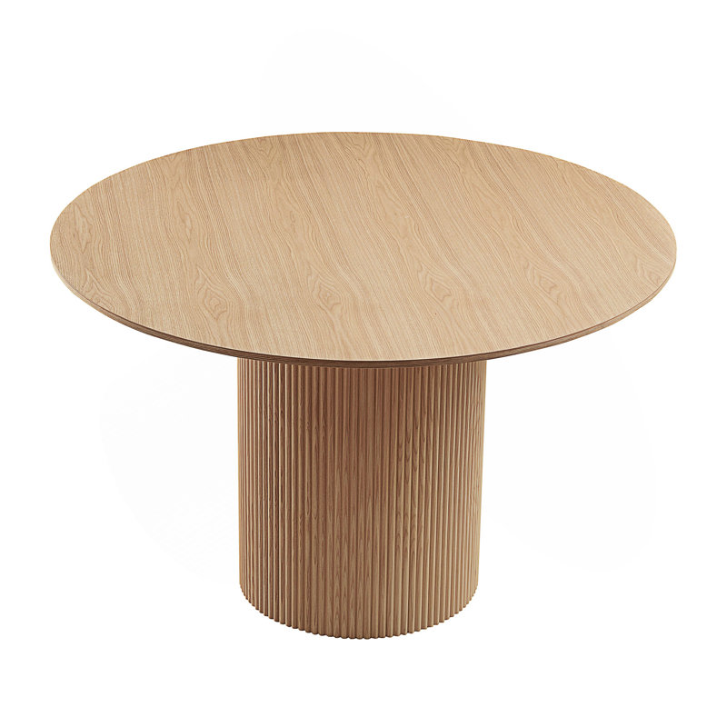 Table de salle à manger 47,24 pouces en panneau de fibres à densité moyenne pour la salle à manger, table de salle à manger ronde, table moderne Mid-Century