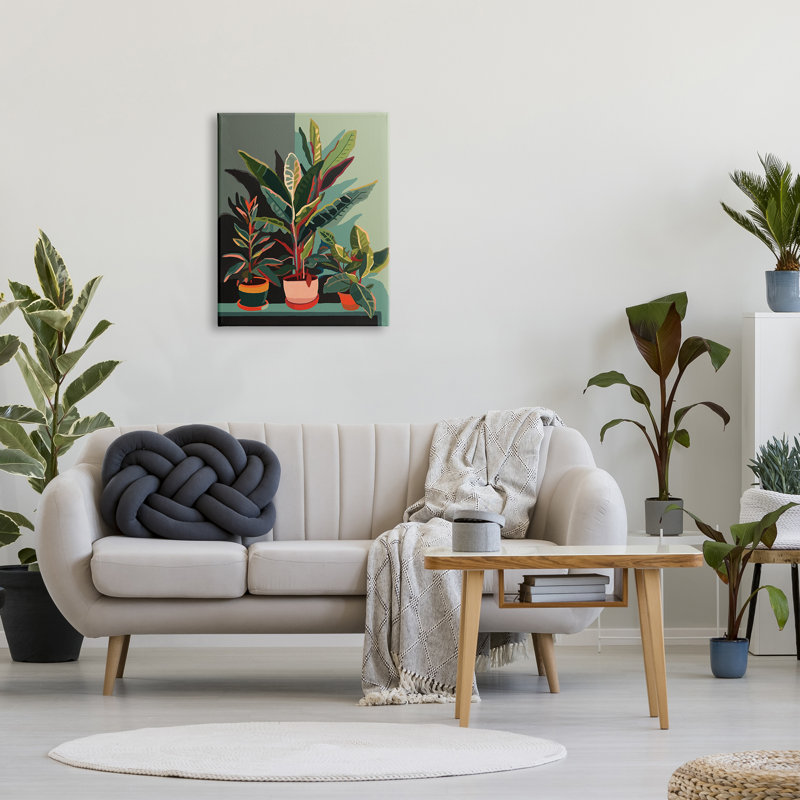 «Modern Pots Plants On Canvas» par Ziwei Li, reproduction d'art moderne, H 30 po x l 24 po x P 1,5 po