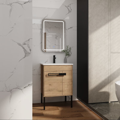 24" Bathroom Vanity with Sink and Soft-Close Doors