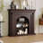 Nut-Brown Solid Wood Freestanding Fireplace