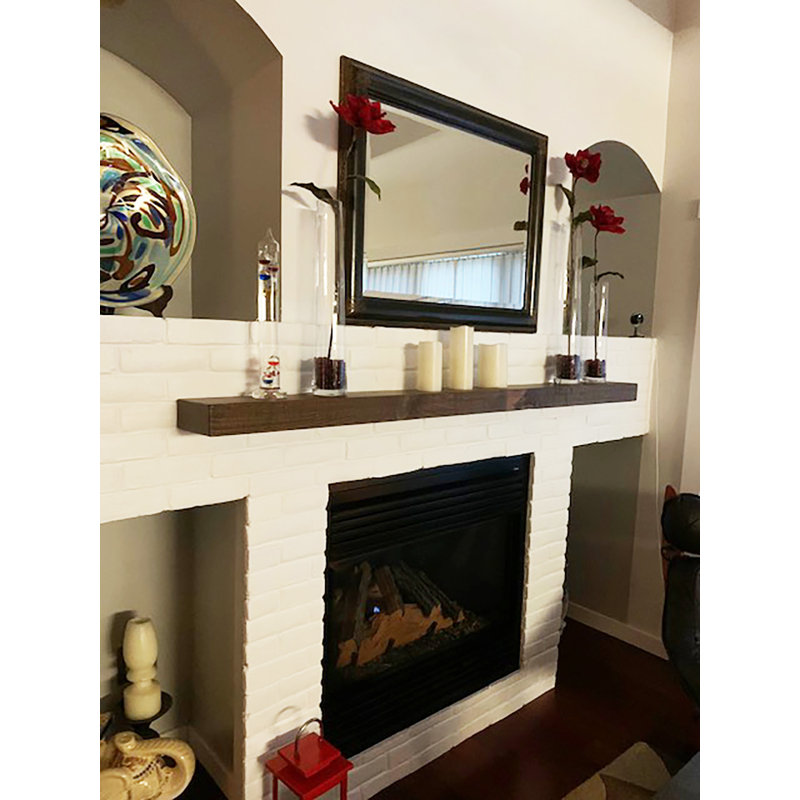 Anniek Fireplace Shelf Mantel, Brown, 78"