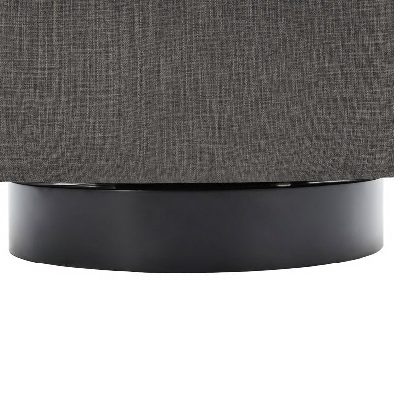 Bennett 73.1Cm Wide Swivel Barrel Chair, Grey Polyester Blend