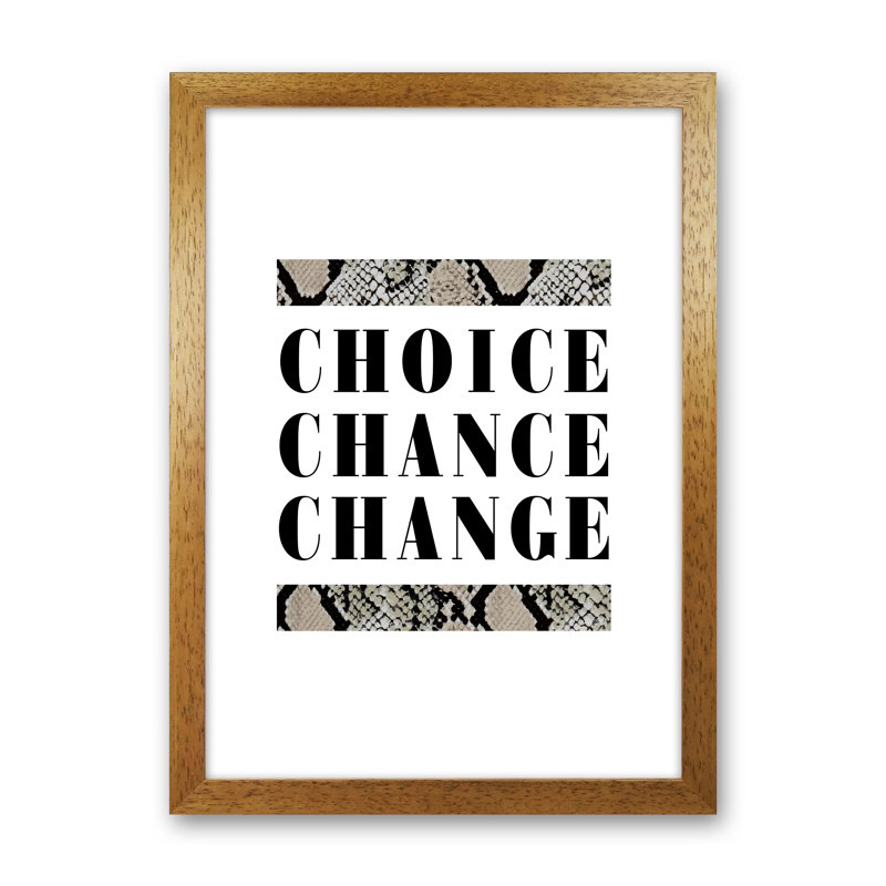 Choice Chance Change Snake - Print, Oak Frame, 34cm H x 25cm W x 3cm D