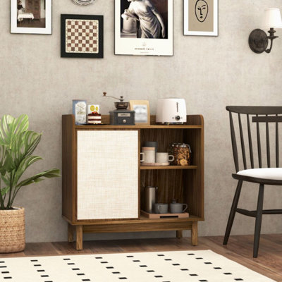 Buffet Sideboard Mid Century Floor Storage Cabinet With Sliding Door And Adjustable Shelves by Hokku Designs