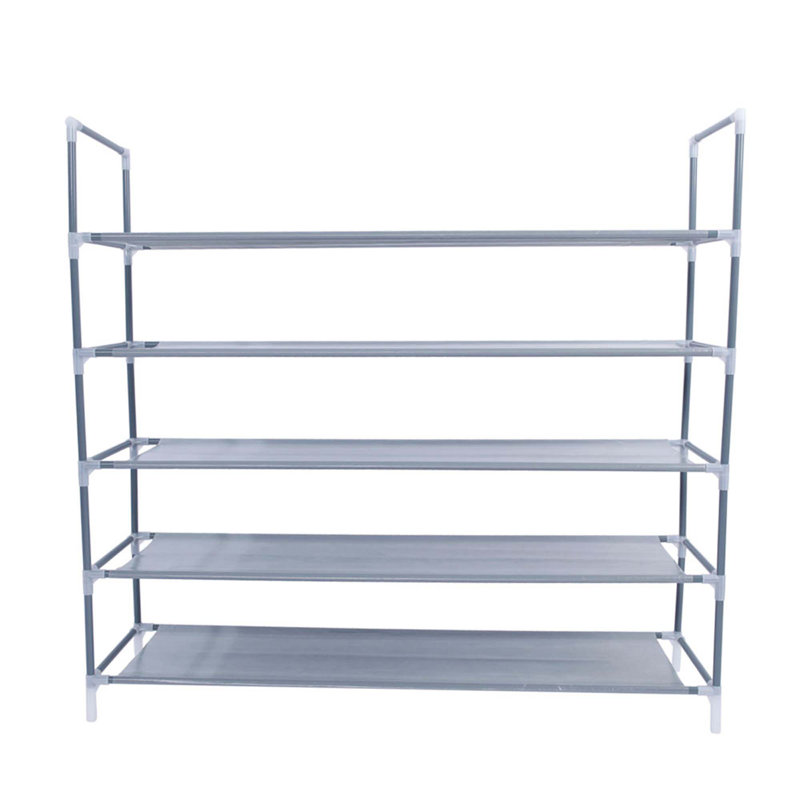 Simple Assembly 5 Tiers Non-Woven Fabric Shoe Rack With Handle