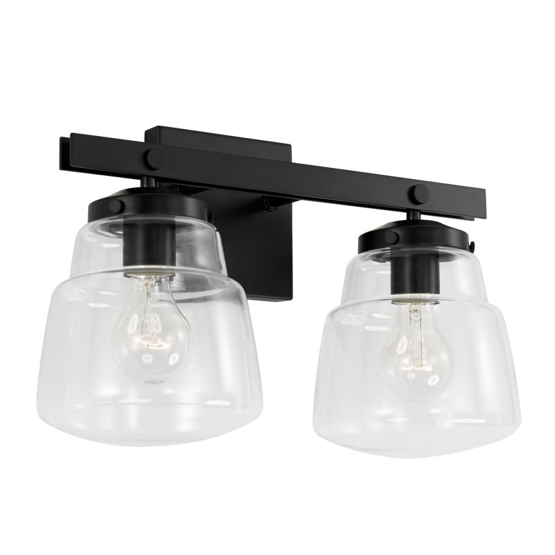 Éclairage pour salle de bain à intensité variable 2 lumières Walsall, Noir mat