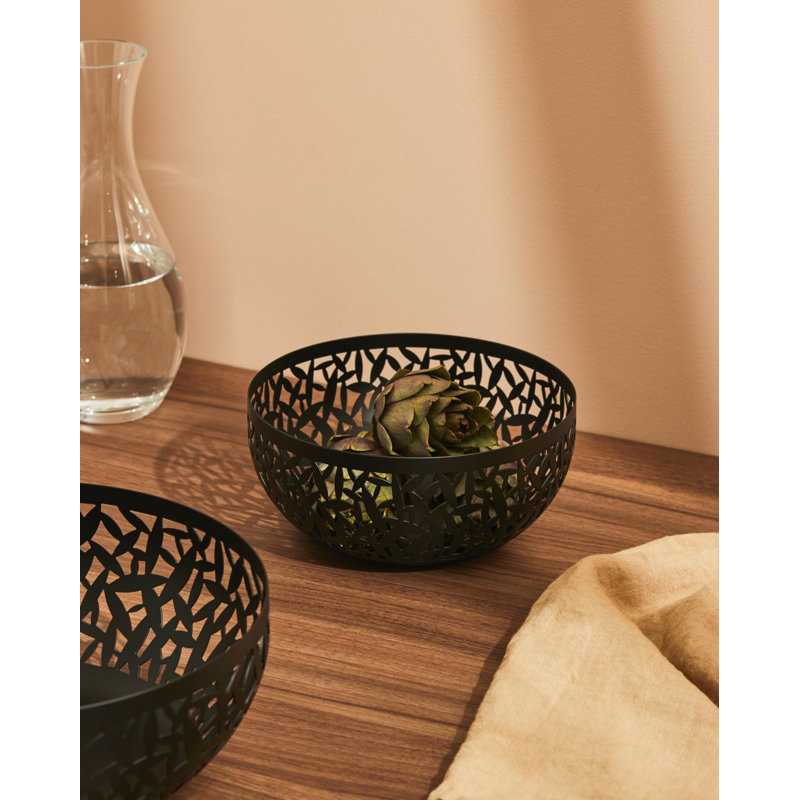 Cactus Steel Fruit Bowl, Small, Black