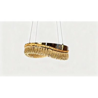 Élégant lustre rond en cristal