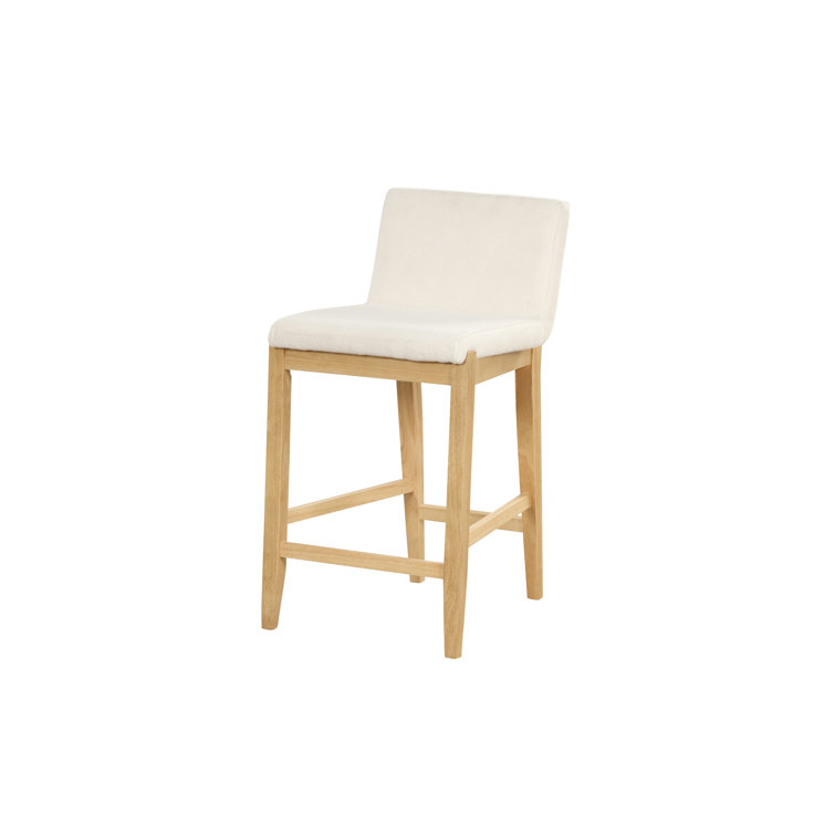 Siping Boucle Upholstered Wooden Bar Stool