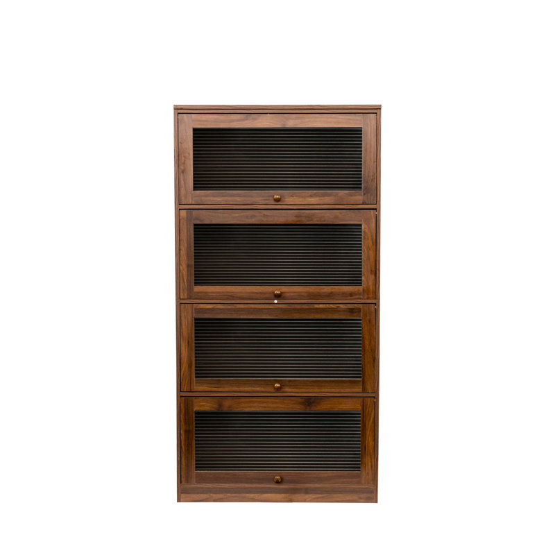 Bibliothèque avec portes en verre et grandes options de rangement