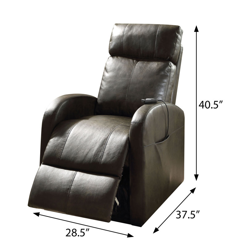 Fauteuil inclinable électrique Minocqua, Similicuir brun-gris