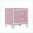 Mid-Century Velvet Nightstand with 2 Drawers &amp; Metal Legs, Pink-964326866