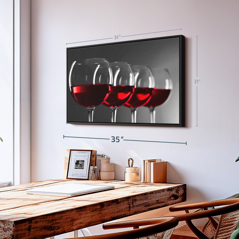 «Red Wine Row Wall Art», H 21 po x l 31 po