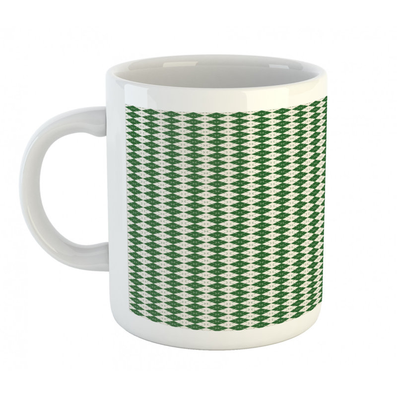 Grande tasse à café en gaélique à carreaux