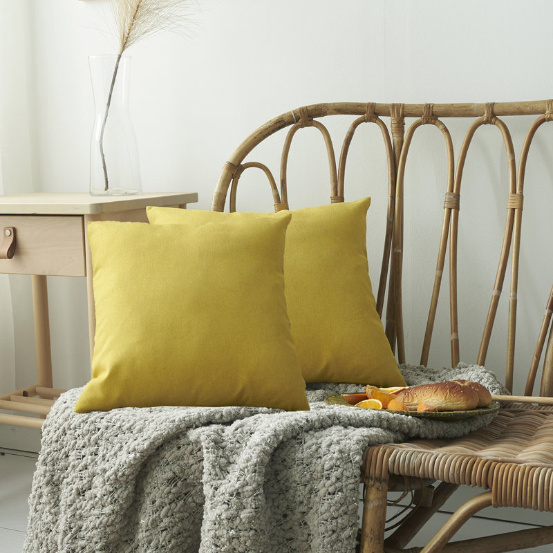 Reversible Pillow Cover, Yellow, 18" x 18"