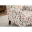Fauteuil d'appoint rembourré à pattes rétro en bois jaune floral