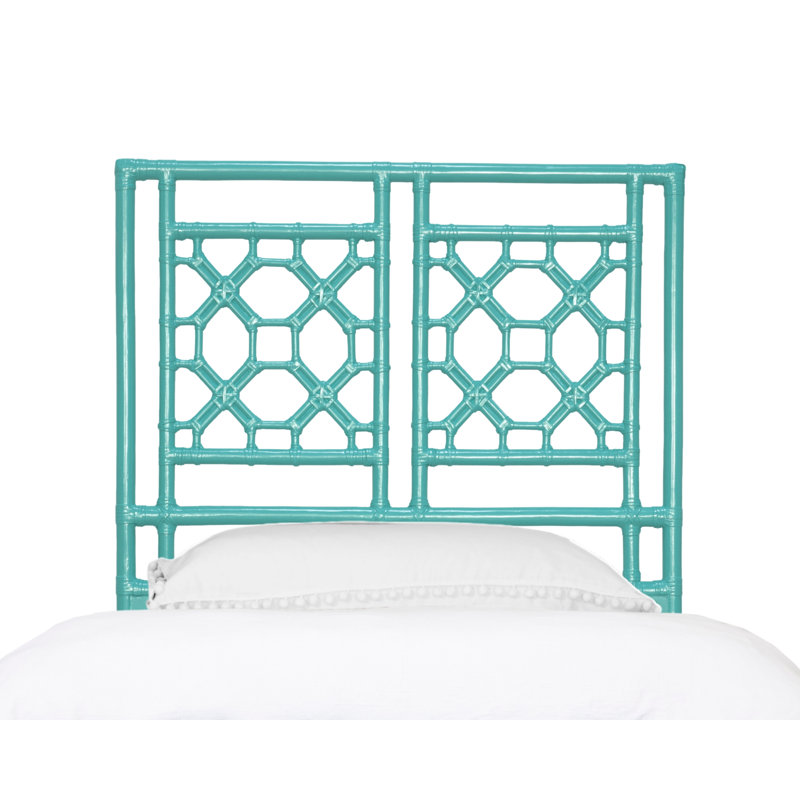 Tête de lit en rotin à cadre ouvert en treillis, Simple, Turquoise