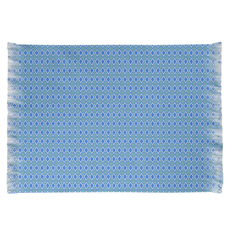 Tapis bleu à carreaux géométriques Mcguigan, Oui