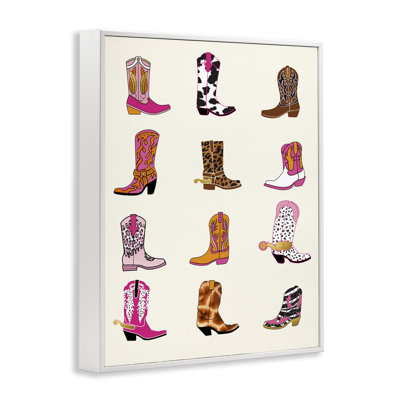 Bright Cowboy Boots & Spurs Framed Giclee, design by Susan Arnot