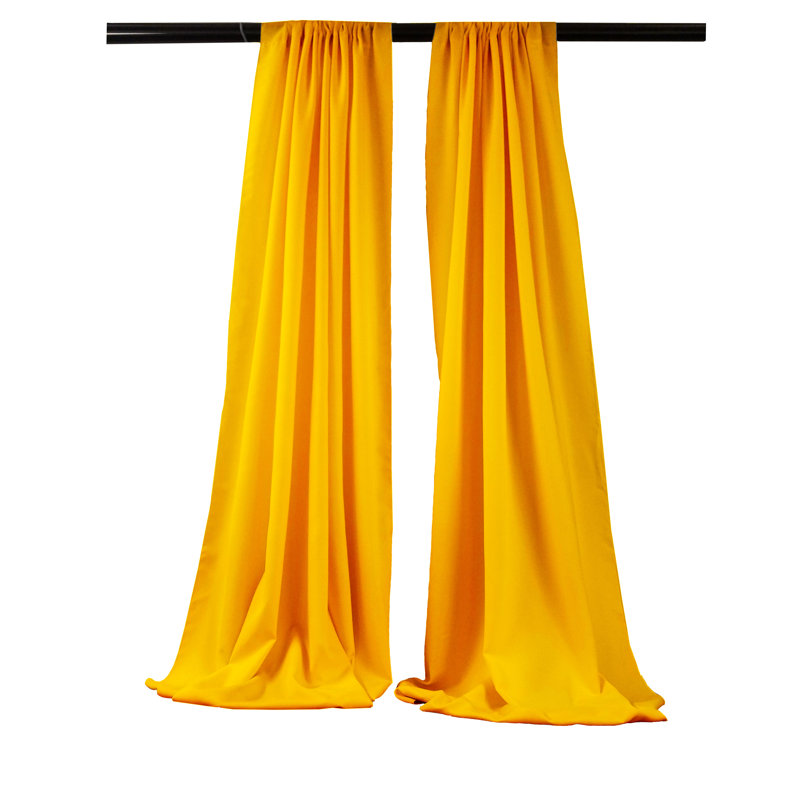 Angiens Polyester Semi-Sheer Drape Pair, Dark Yellow