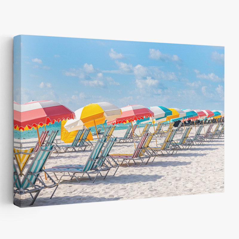 Chaises longues South Beach II - photographie de paysages côtiers, art des plages, H 40 po x l 60 po