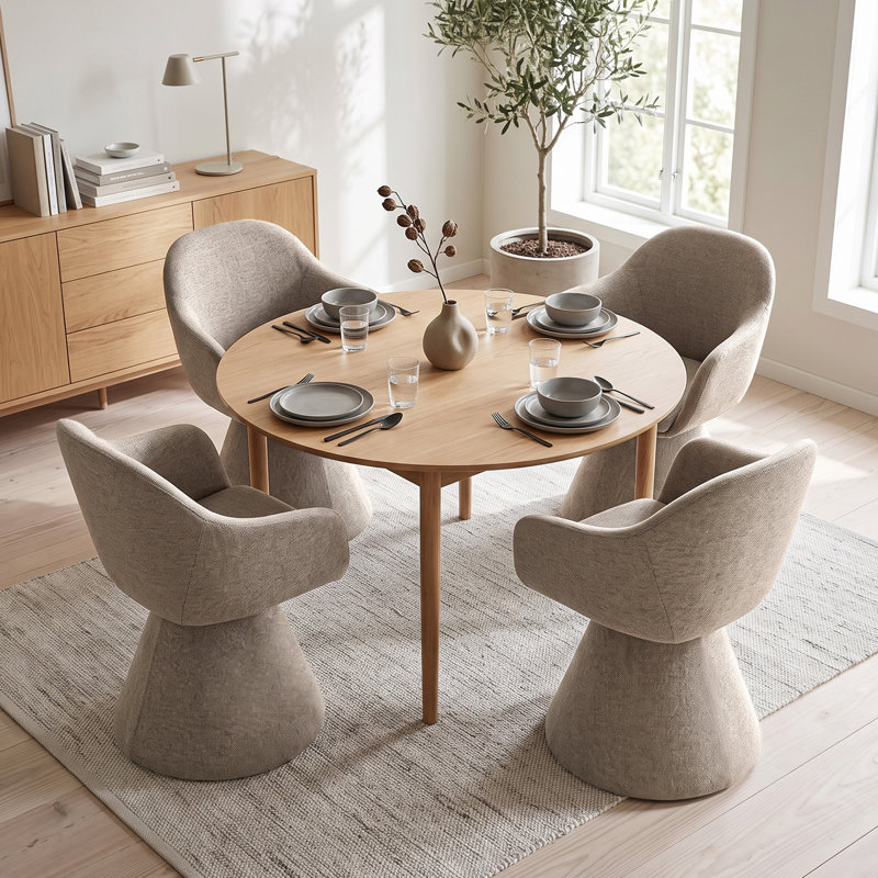 Upholstered Dining Chair, 47cm Seating Height, Sand, 4, Sand