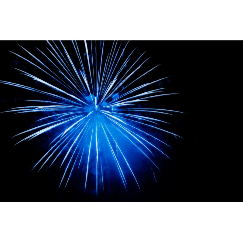 Blue Fireworks Explosion - Wrapped Canvas Print