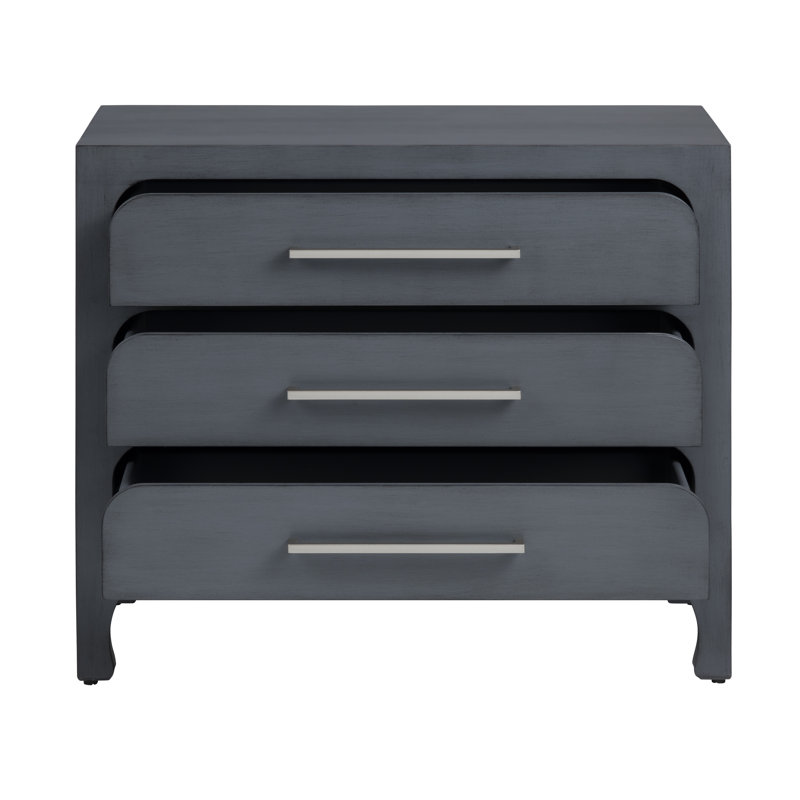 Warm Blue 3-Drawer Accent Chest