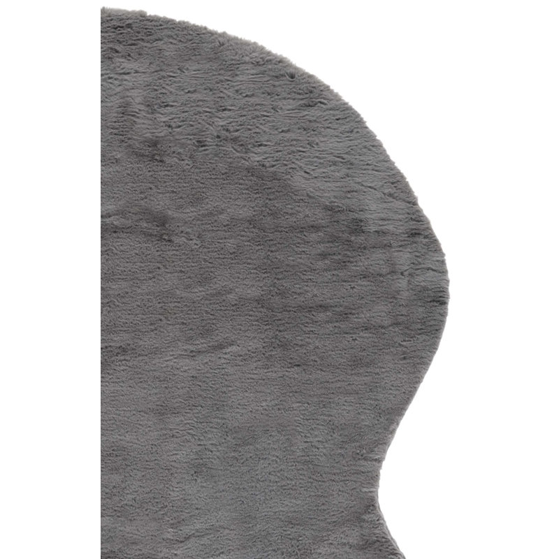 Tapis gris en acrylique / polyester tissé à la machine Ovedia, Rectangle 6 pi x 9 pi