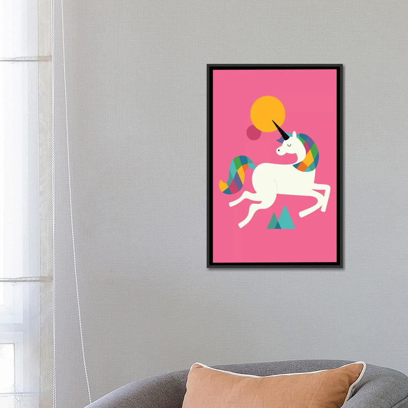 «To Be A Unicorn» par Andy Westface, reproduction sur toile tendue, H 26 po x l 18 po x P 1,5 po, Toile avec cadre noir
