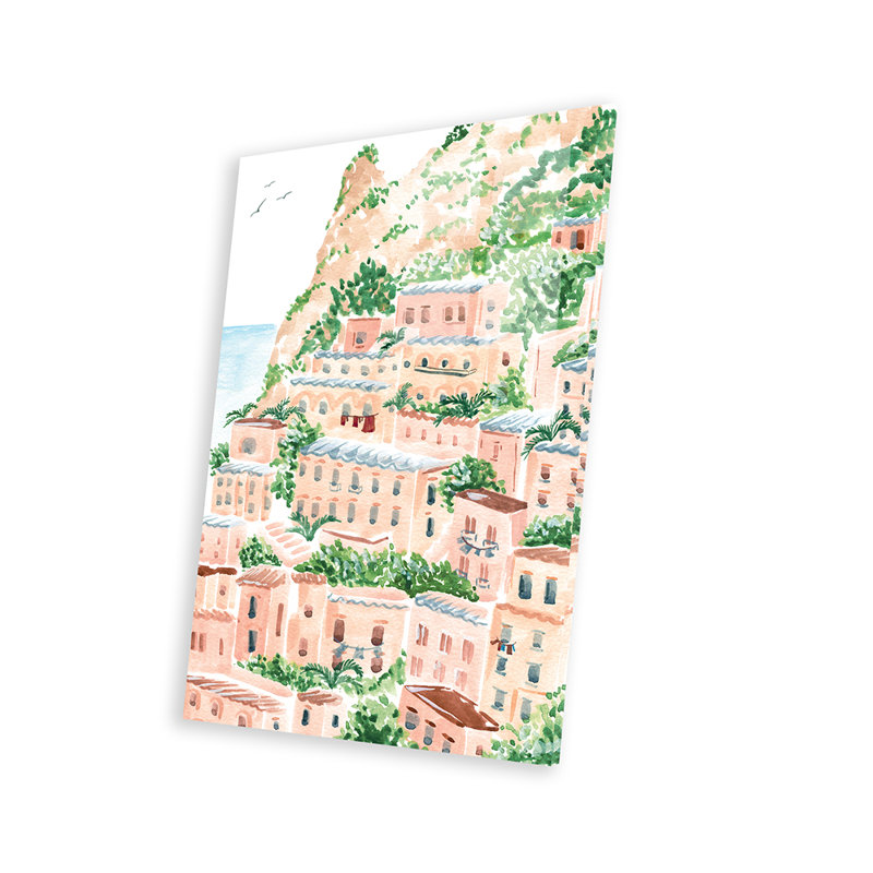Un rivage italien, impression sur verre acrylique, H 24 po x l 16 po x P 0,25 po