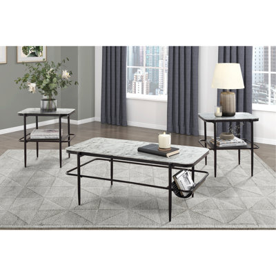Ensemble de 3 tables d'appoint élégantes 3 pièces avec plateau en verre trempé et plateau en verre blanc