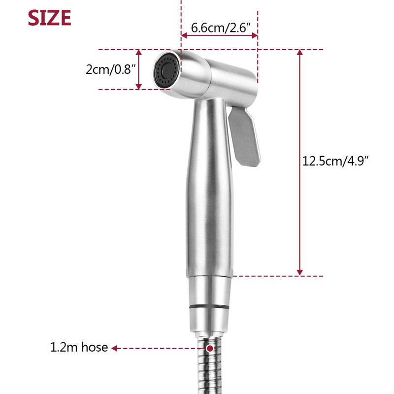Toilet Bidet Handheld Solution - Stainless Steel, Feminine Hygiene, Cloth Diaper For Hygiene Handheld, Cleanser