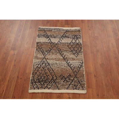 Handmade Wool Moroccan Oriental Accent Rug 2x3